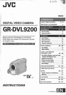 JVC GR DVL 9200 manual. Camera Instructions.